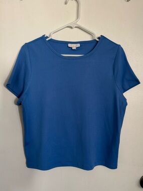 Colsie Blue Short Sleeve Crop Top